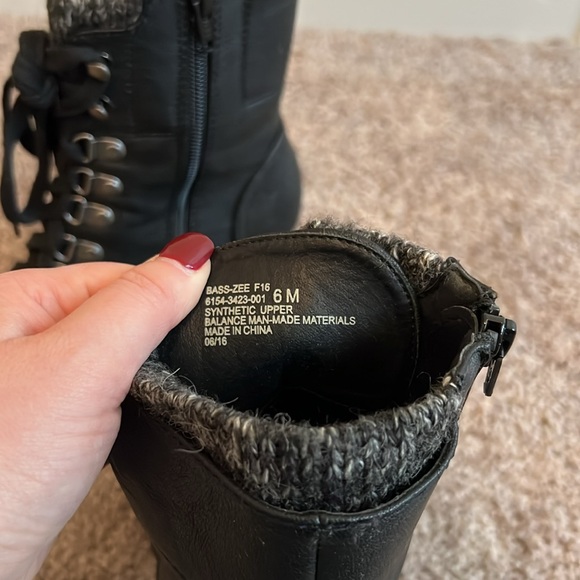 GH Bass & Co. Heeled Lace Up Boots [[BLACK]] - Picture 6 of 6